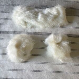 White Faux Fur Accessories Set